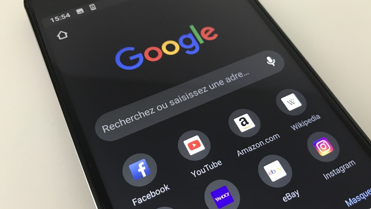 Google Chrome mode sombre mobile