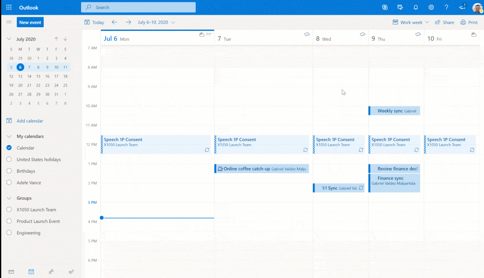 google agenda outlook